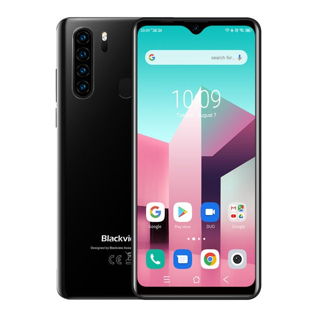 Blackview A80 Plus Mobile Phone Octa Core 4GB RAM+64GB ROM 13MP Quad Rear Camera 6.49 Inch Waterdrop Smartphone 4G Cellphone