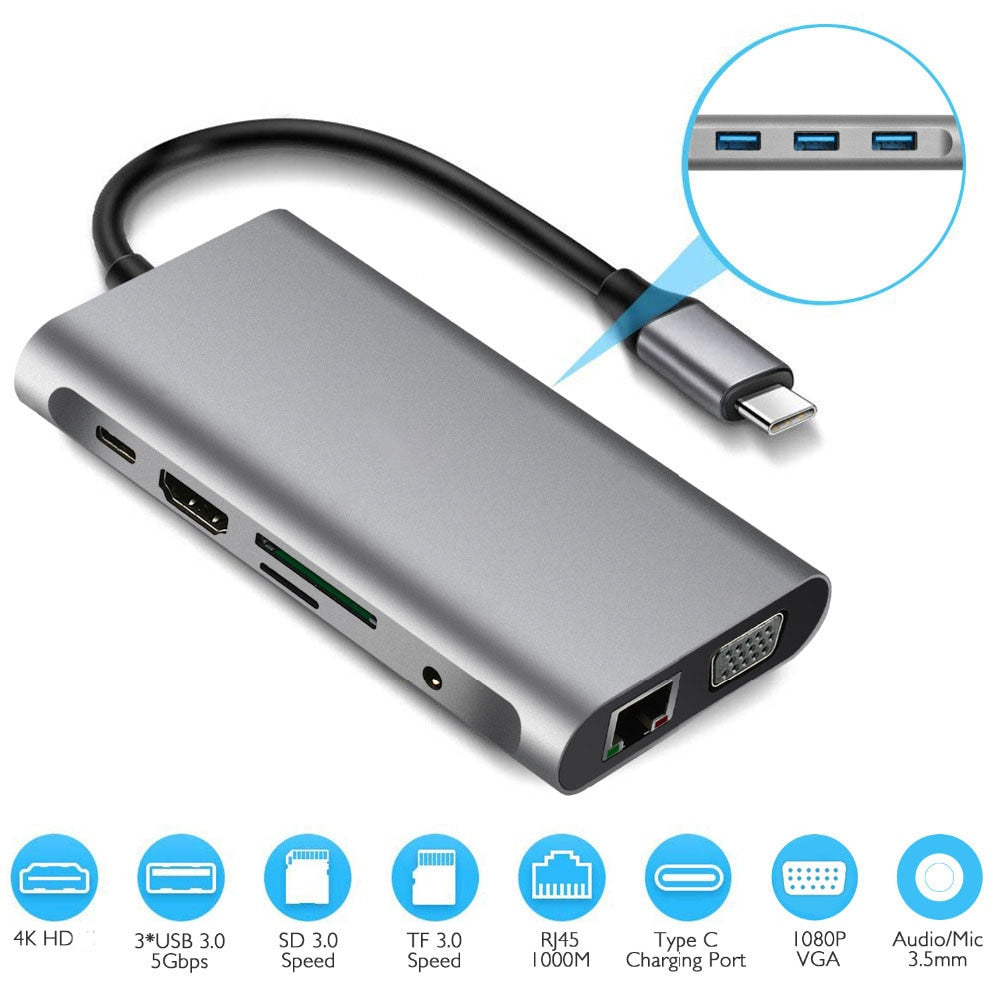 USB HUB Docking Station Type C Adapter