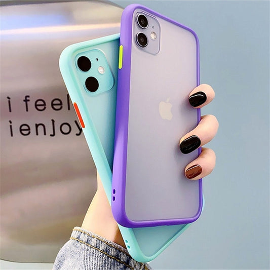 Hybrid Simple Matte Bumper Phone Case for iPhone (Multiple Options Available)