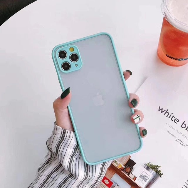 Hybrid Simple Matte Bumper Phone Case for iPhone (Multiple Options Available)