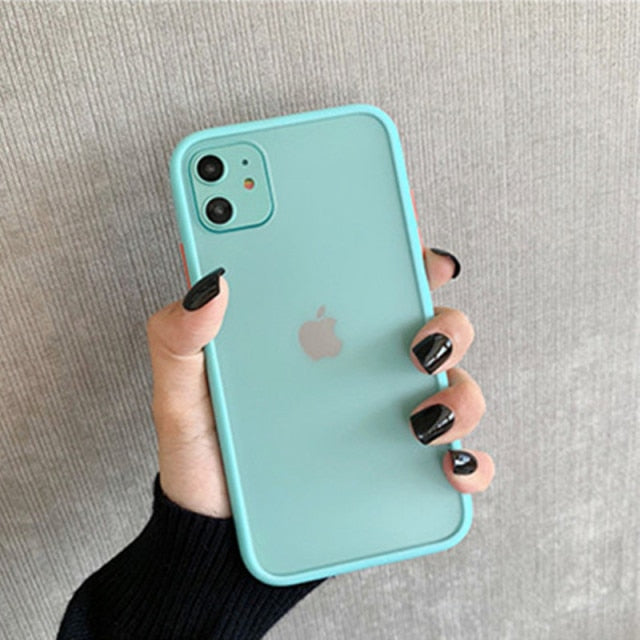 Hybrid Simple Matte Bumper Phone Case for iPhone (Multiple Options Available)