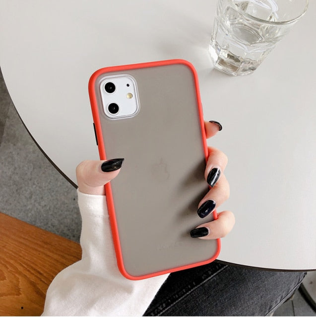 Hybrid Simple Matte Bumper Phone Case for iPhone (Multiple Options Available)