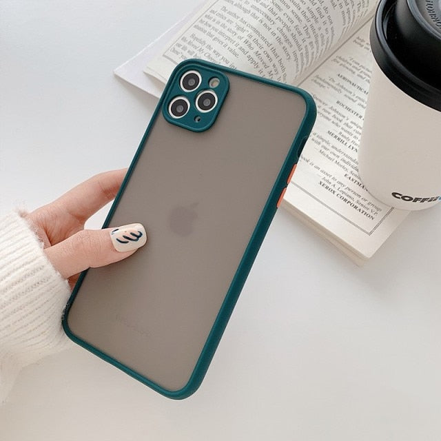 Hybrid Simple Matte Bumper Phone Case for iPhone (Multiple Options Available)