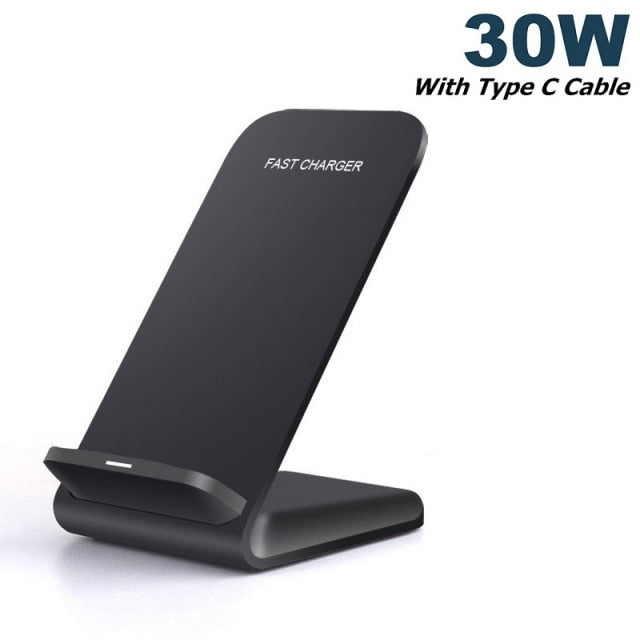 30W Qi Wireless Charger Stand For iPhone