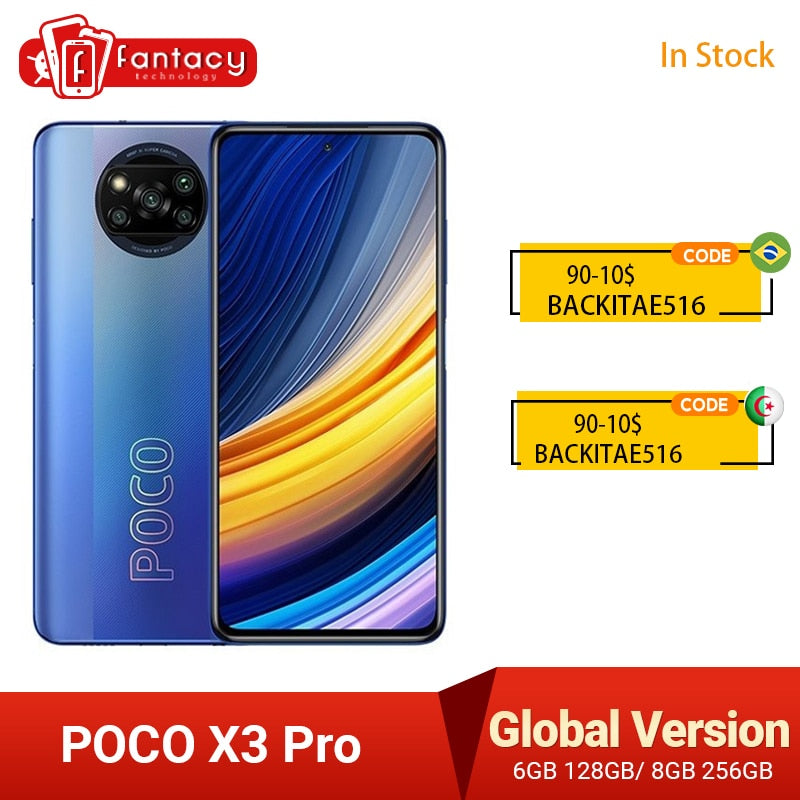 Global Version POCO X3 Pro Smartphone NFC 33W Charge Mobile Phone Snapdragon 860 48MP Quad Camera 6.67" 120Hz 5160mAh